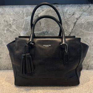 Coach Candace Carryall Medium Black Leather Purse